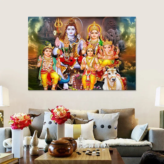 Modern Hindu God Wall Art Lord Shiva Buddha Portrait HD Canvas Oil Painting Poster Prints Home Bedroom Living Room Decoration
