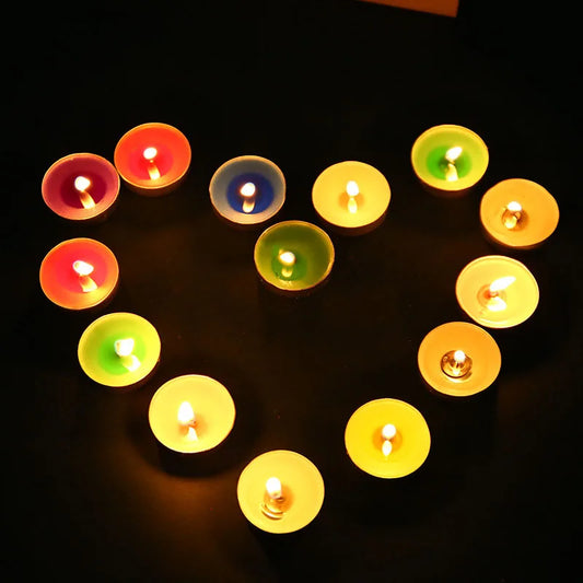 10pcs Round Aluminum Tea Candles Confession Candles Tea Making Heat Preservation Small Candles Smokeless and Odorless Candles