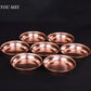 7 Pcs Nepal Altars Platter,Buddhism Red Copper Tribute Tray,Multiple Sizes Desktop Decoration Holy Luster Plate Buddhist Item
