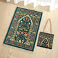 2pcs set Muslims Prayer Rugs With Bag Polyester Portable Blanket Islamic Mat with Tassels Travel Blanket Prayer Mat