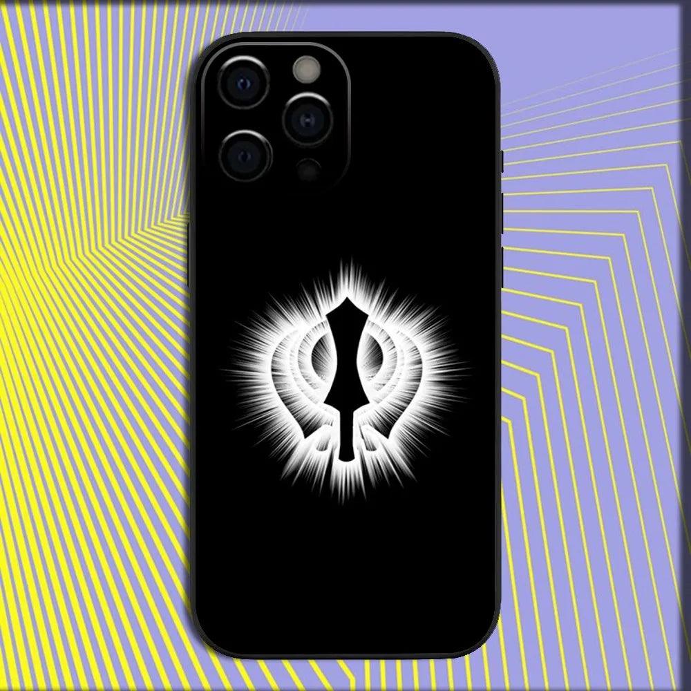 Sikh Khanda Sikhism SOVEREIGN Phone Case For iPhone 16,15,14,13,12,11,Pro,X,XS,Max,XR,Plus,Mini Soft Black Cover