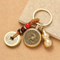 Brass Five Emperors Money Twelve Zodiac Key Chain Turnaround keyChain For Gfit Car Accessories Popular  In Scenic Spots