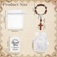 10/20pcs Christening Acrylic Rosary Beads Faux Pearls with Cross Christening Gift Box for Christening Wedding Party Favors