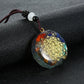 Retro Colorful Chips Natural Turquoise Amethyst Stone Chakra Orgone Energy Pendulum Amulet Reiki Healing Pendant Necklace