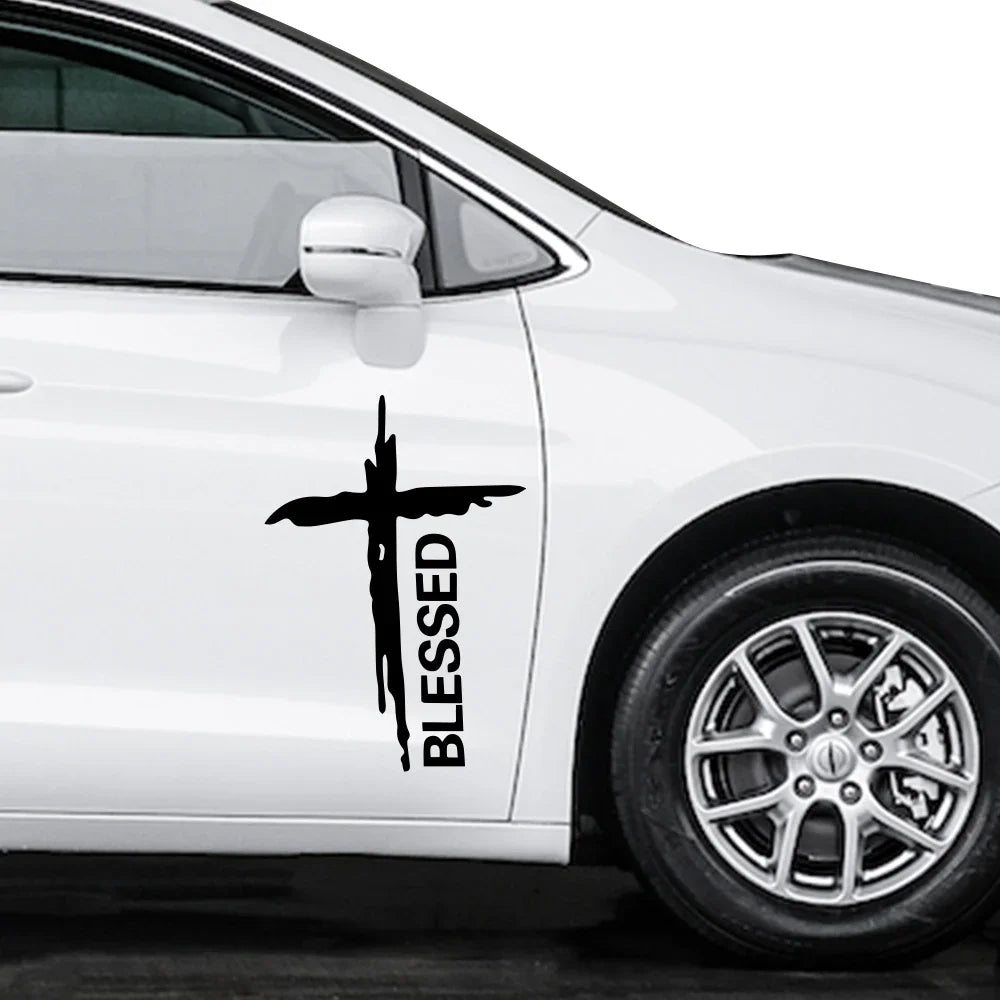 Car Sticker Creative Jesus Blessed Graphics Decor Decal Auto Tuning Accessories for Van RV Motorhome Caravan Cargo Minibus MPV