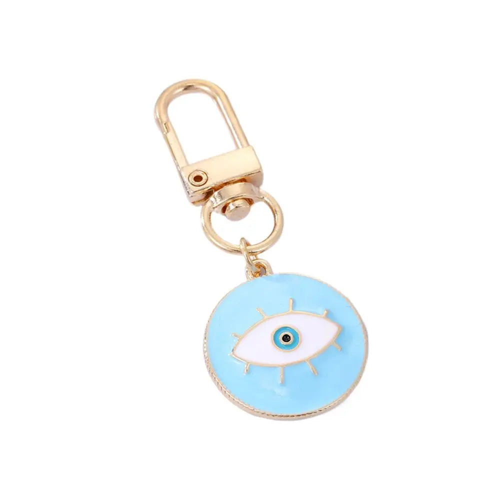 1Pcs Round Evil Eye Keychain Key Ring For Friends Couples Boho Blue Eye Bag Car Key Phone Charm Accessories Jewelry