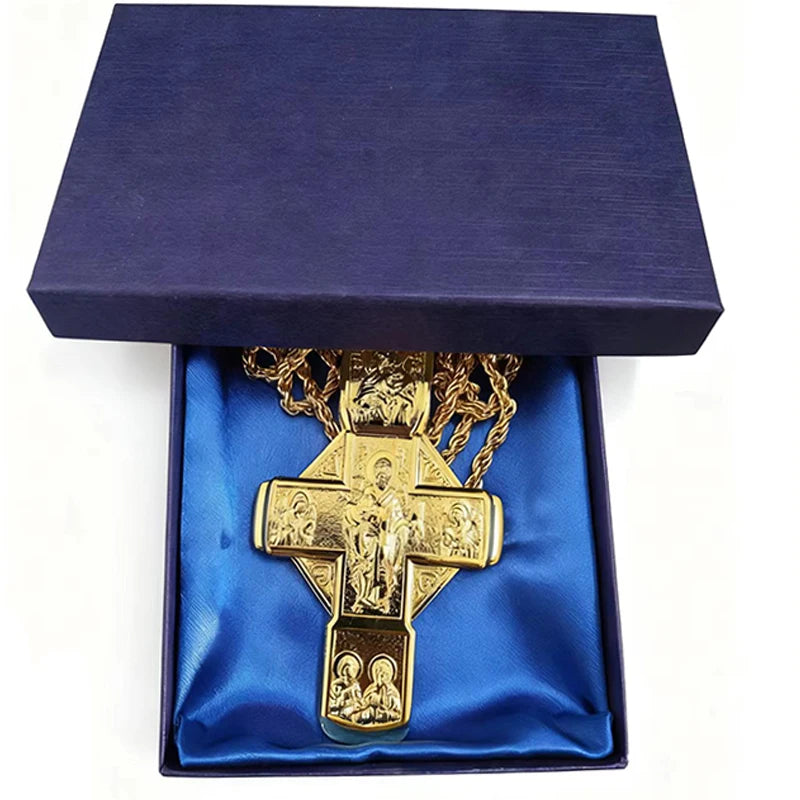 New 2026 Orthodox Jesus Cross Pendant Church Pastor Chest Pendant Religious Ritual Supplies Prayer Prayer Alloy Cross Necklace