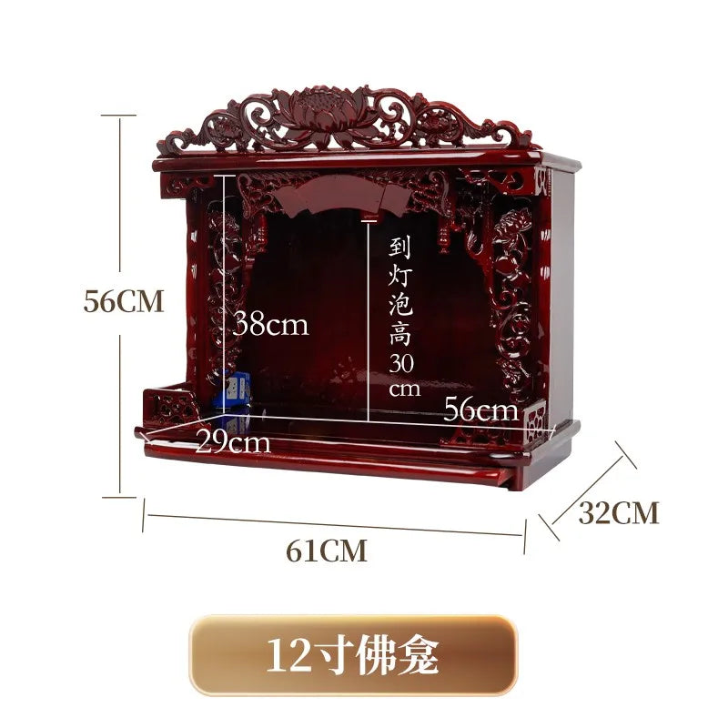 Altar Wall-Mounted Buddha Statue Offering Table Incense Holder Storage Rack