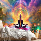 VIKAMA Spiritual Light Wheel Tapestry Meditation Room Bohemian Living Room Decor Mandala Healing Energy Field Art Backdrops