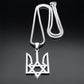 Ukraine National Emblem Pendant Necklace for Women Men Stainless Steel Jewish Star of David Hexagram Ukrainian Jewlery 3211NS02