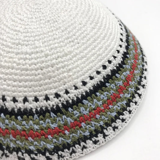 Jewish Yamaka Hat Handmade Knitted for Men Judaica Kippah Yarmulke Kipa Kippot Gift 18cm