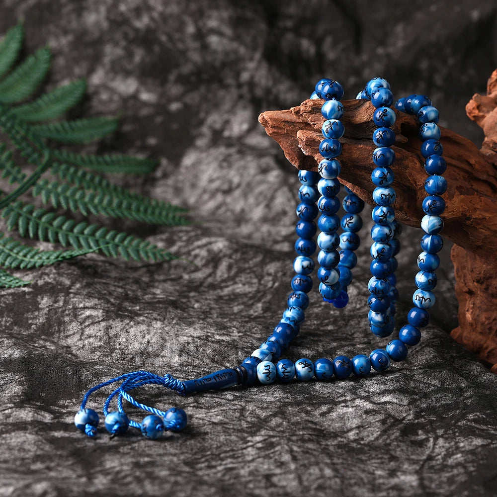 8mm Beads Bracelet Tassel Pendant 99 Muslim Prayer Meditation Yoga Necklace Bracelets Jewelry