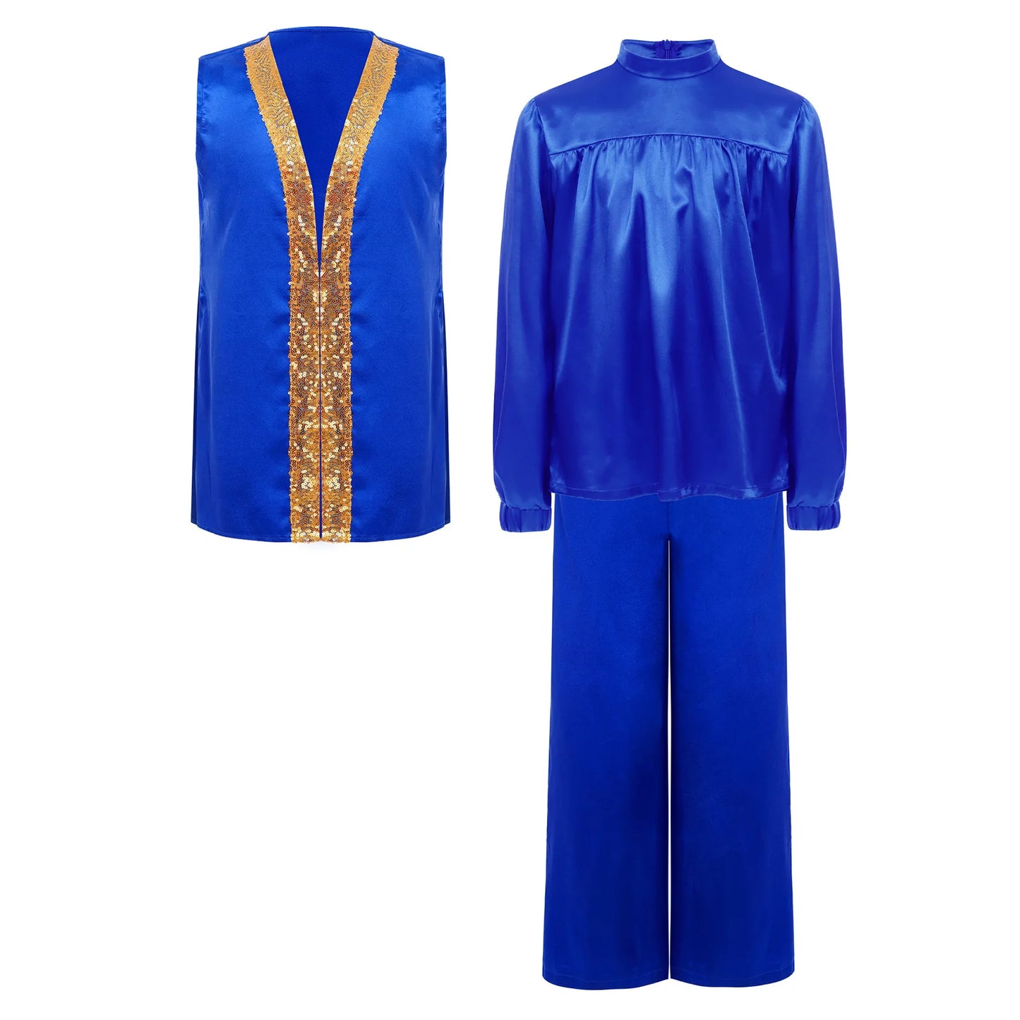 Boys Girls Church Choir Worship Praise Dance Outfit Long Sleeve Top+Robe+Pants Halloween Christian Pastor Priest Cosplay Costume