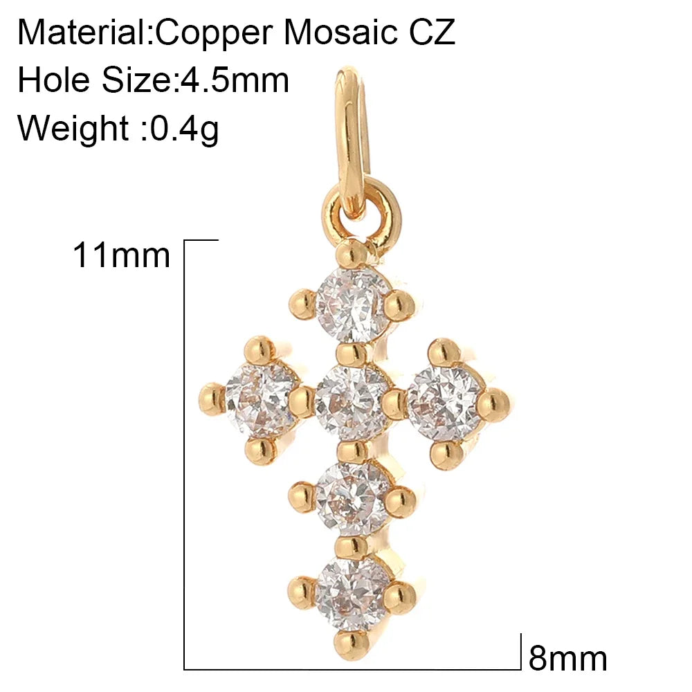 Goth Cross Chrams for Jewelry Making Supplies Golden Angel Charm Stainless Steel Long Chain Dijes Diy Necklace Earring Bracelet
