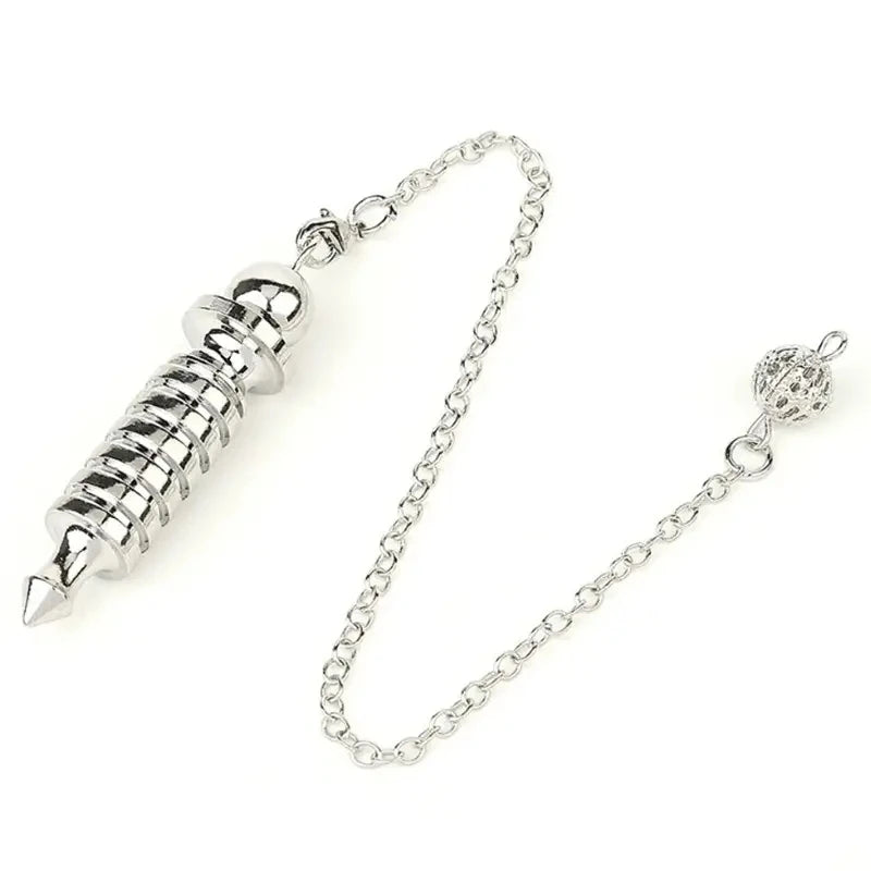 Silver Color Copper Metal Pendulum for Dowsing Divination Energy Reiki Healing Pointed Meditation Witch Spiritual Pendulos X092