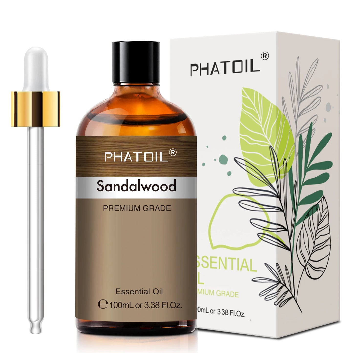 PHATOIL 100ml Natural Essential Oil For Skin Aromatherapy Lemongrass Eucalyptus Lavender  Peppermint Fragrance Essential Oils
