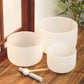 KVKA 10"E 8"G 6"B 432hz 440hz Frosted Quartz Crystal Singing Bowl Chakra Set of 3 pcs for Yoga Sound Healing Musical Meditation