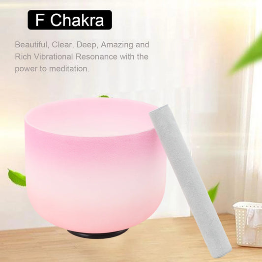 Pink Candy Crystal Singing Bowl C/D/E/F/G/A/B Note Frosted Quartz Chakra Crystal Singing Bowl for Sound Healing Meditation Yoga