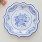 8pcs Chinese Blue White Porcelain Plate Party Decoration Plate Retro Wave Edge Plate Holiday Cake Plate Disposable Paper Plate