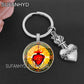 Sacred Heart of Jesus Keychains for House Catholic Key Chain for Women and Man