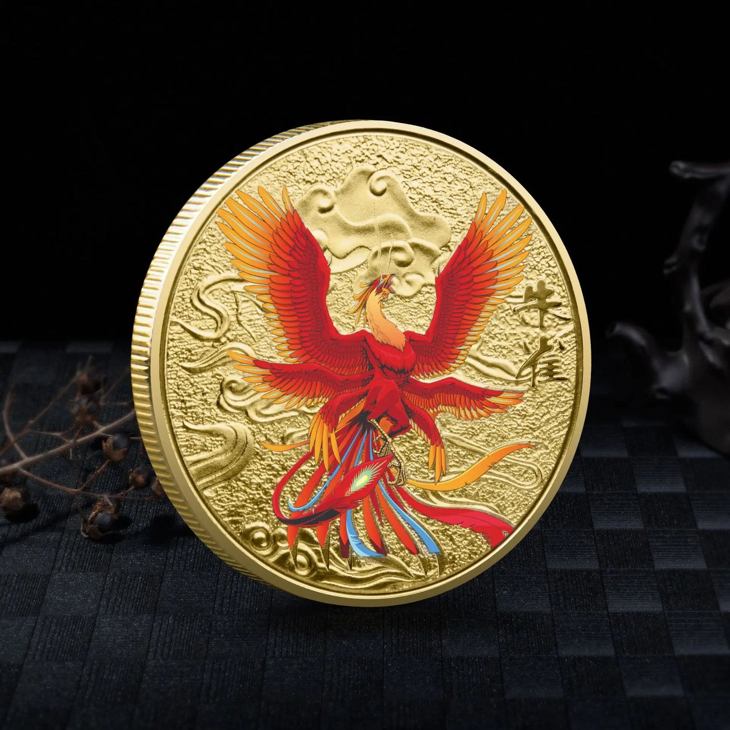 Chinese Mythical Beasts Coins Collectibles Dragon Coin Tiger Suzaku Zodiac Tai Chi Commemorative Medal Luck