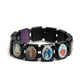 U6XE Wooden Rosary Jesus Bracelet Elastic Coloured Beads Catholic Bangle Religious Saint Holy Gods Devotion Bracelet