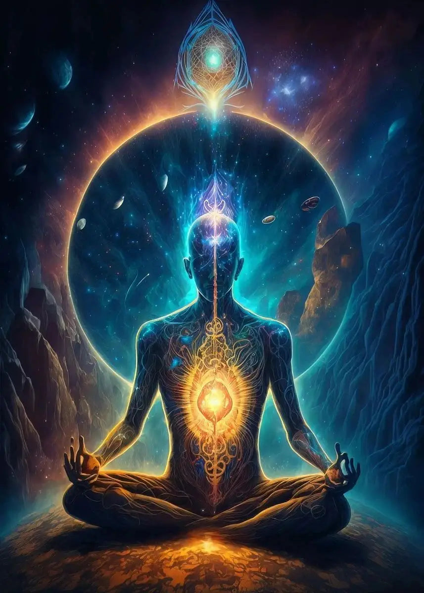 Universe Mysteries Meditation Chakras Indian Buddha Classic Religion Art Canvas Painting Abstract Figure Poster Print Home Decor