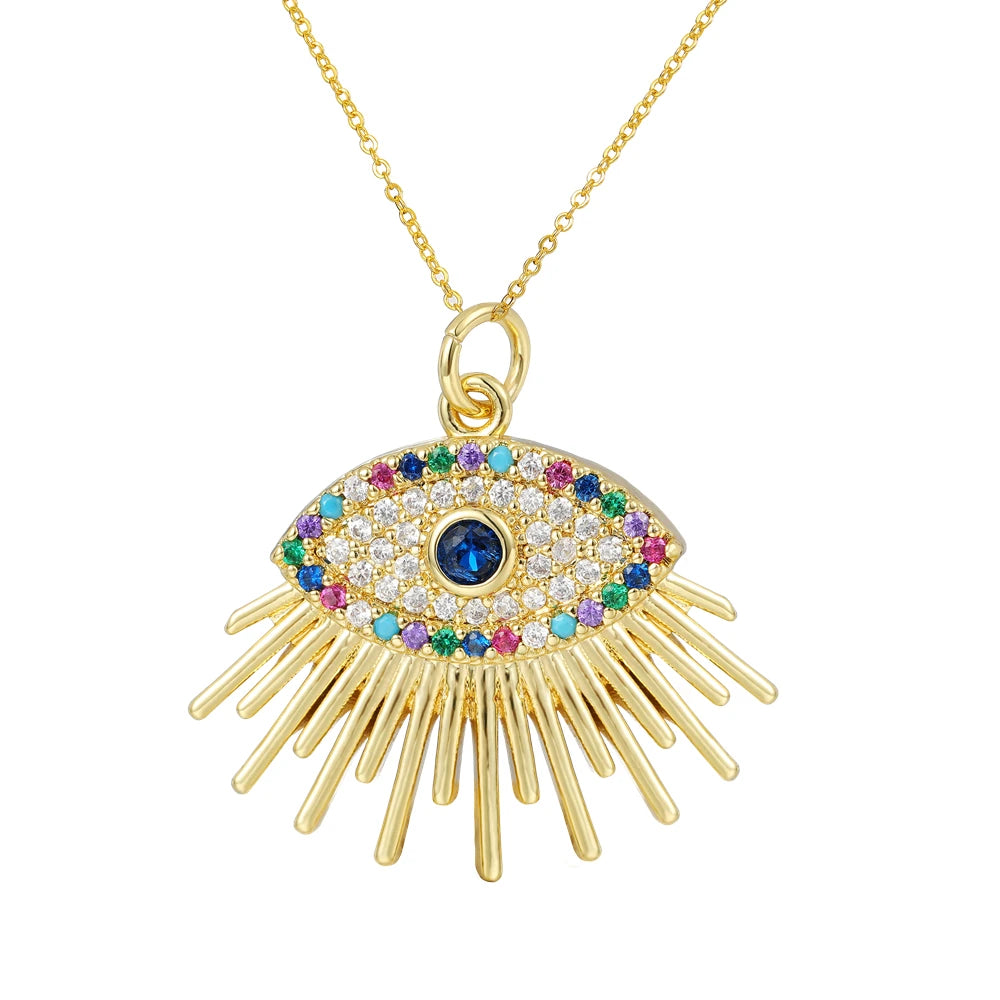 Juya Handmade Copper Adjustable Chains Micro Pave Zircon Enamel Greek Evil Eye Of Fatima Hamsa Hand Bracelets For Women Men
