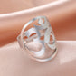 Dawapara Buddhism Spiritual OM Ohm Symbol Adjustable Ring Spiral Sacred Geometry Finger Ring Stainless Steel Jewelry