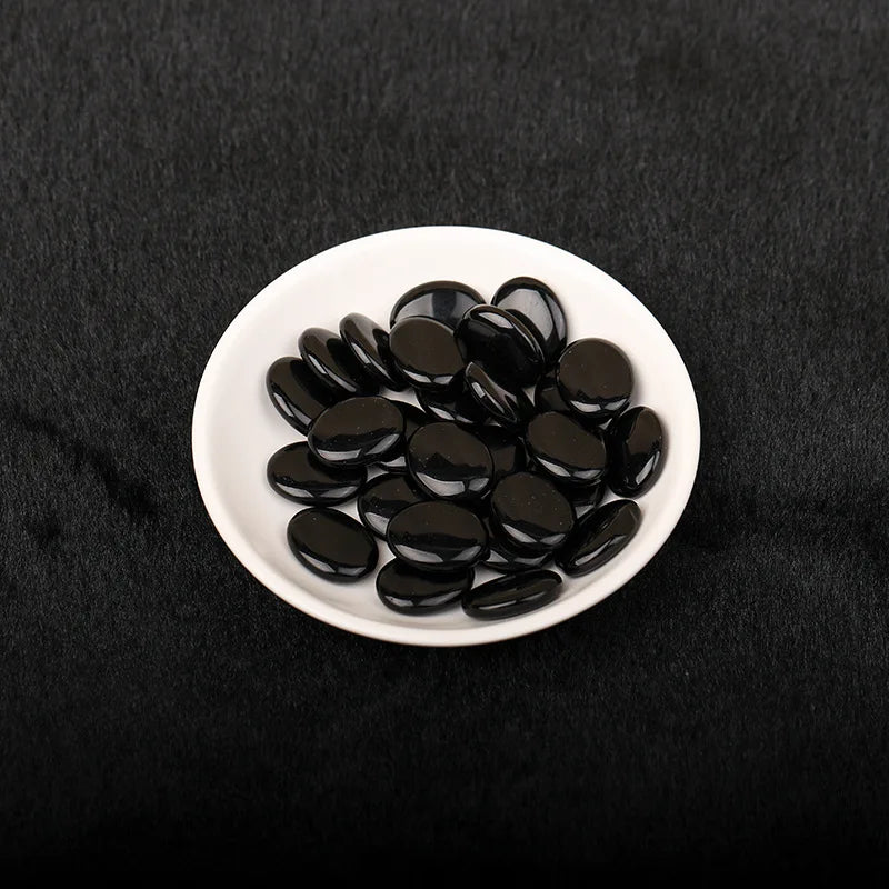 JH18-1 5/10Pcs Natural Crystal Palm Stone, 2cm Oval Shaped Raw Gemstone for Handheld Worry Stone Reiki Healing Massage Decor