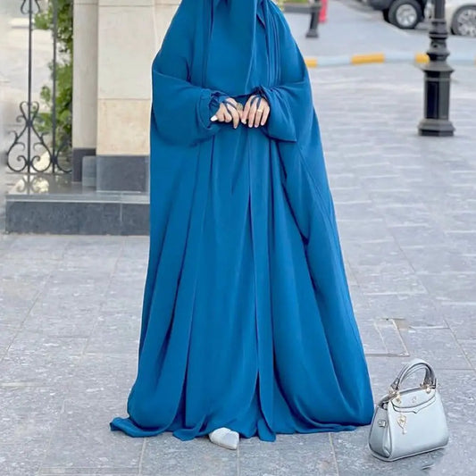 Eid Muslim Abaya Women Dresses Modest One Piece Long Robe Headscarf Jalabiya Ramadan Morocco Dubai Abayas Kaftan Islam Vestidos