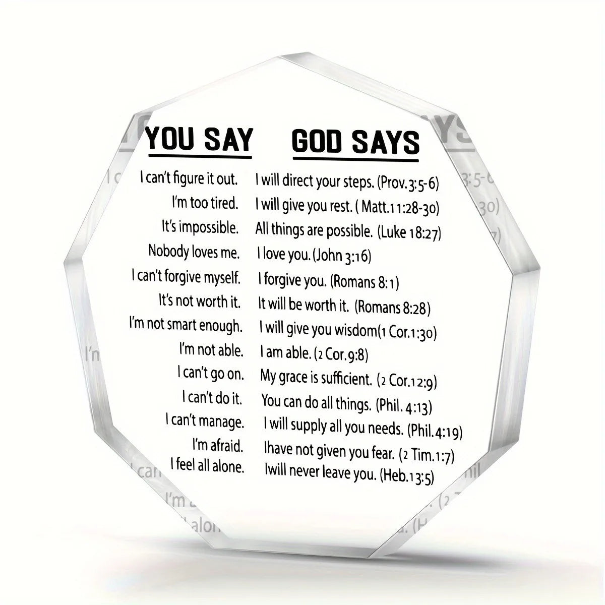 One, you said God said acrylic card, Bible scripture, Christians encourage gifts for best friend women