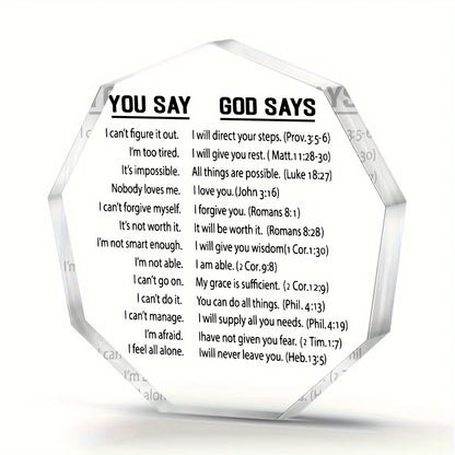 One, you said God said acrylic card, Bible scripture, Christians encourage gifts for best friend women