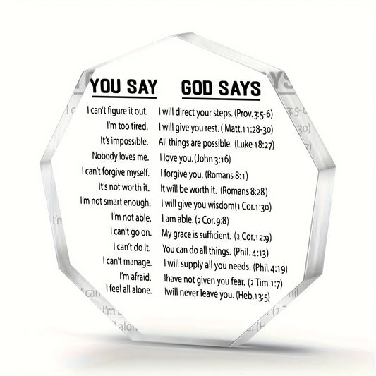 One, you said God said acrylic card, Bible scripture, Christians encourage gifts for best friend women