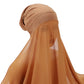 Muslim Women Bonnet + Chiffon Shawl Instant Under scarf Cap Islam Inner Scarf Headband Stretch Hijab Cover Headwrap Turbante