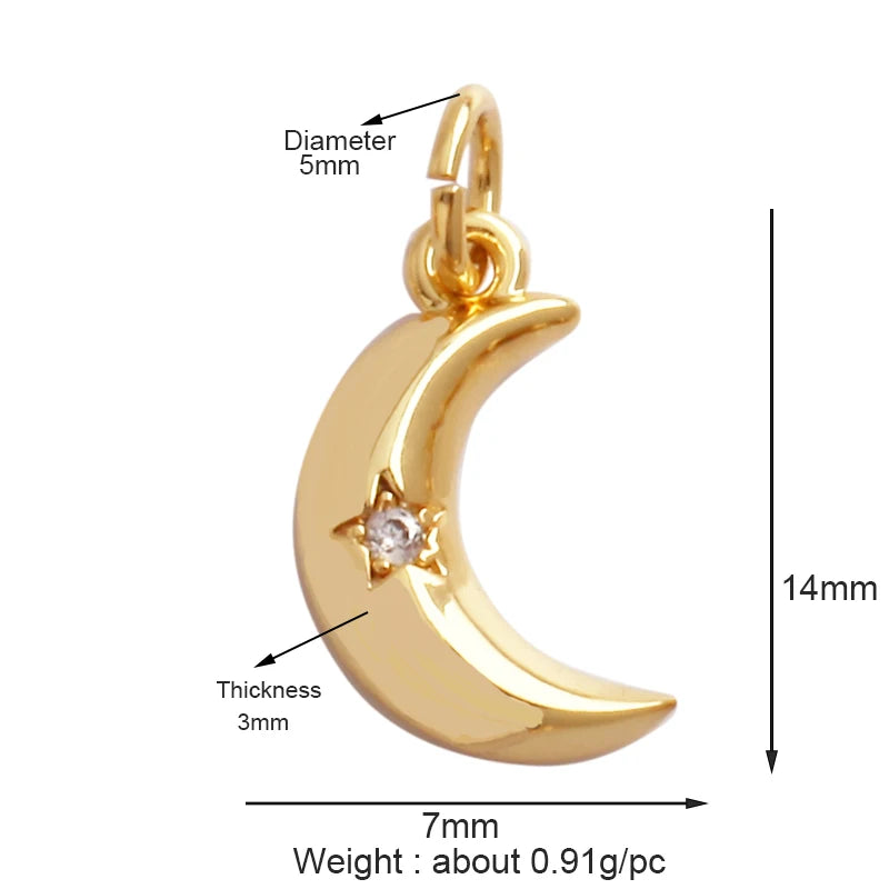 Trendy Shining Moon Star Sun Tellurion Celestial Compass Charm Pendant Gold Colour, Jewelry Necklace Bracelet Making Supply S39