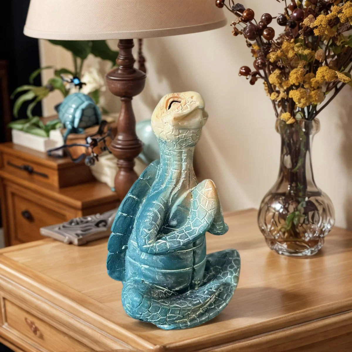 1 Piece Resin Craft Meditation Turtle Statue, Resin Zen Decoration, Home and Garden Sculpture, Resin Zen Decoration Suitable for Turtle Enthusiasts and Collectors.