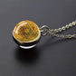 Sacred Geometry-Metatron's Cube Necklaces Sri Yantra Mandala Double Side Glass Ball Pendant Necklace Buddhist Yoga Jewelry Gift