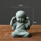 1Pcs Garden Decor Cute Buddha Stone Statue Little Buddhist Monk Buddhism Figurines Zen Garden Ornament Meditation Aquarium Decor