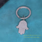 Hamsa Hand Of Fatima Keychain Stainless Steel Pendant Handmade Jerusalem Jewelry Key Chains for Men Women Mythology Amulet Gift