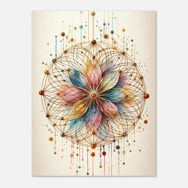 Boho Flower of Life Meditation Poster Positive Energy Sacred Geometry Canvas Painting Spiritual Wall Art Living Room Home Decor