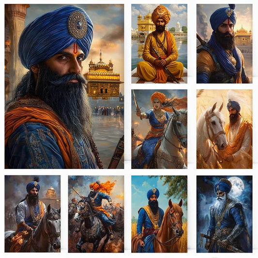 Khalsa Sikh Bold Warrior Retro Religion Poster Print Wall Art Pictures Canvas Painting Living Room Bedroom Home Decor Gift