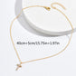 Fashion New Zircon Inlaid Cross Necklace Pendant Jewelry for Women Gold Color Long Clavicle Chain Necklaces
