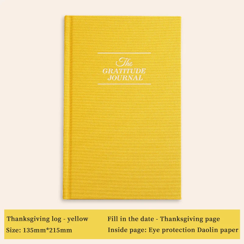 A5 Cloth Notebook Gratitude Book English Self Care Diary Daily Planner for Positive Mindfulness Practice
