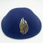 19cm Linen Kippah with Flashing Fire Symbol for Men Yamaka Hat Kippot Kipa Kipot Black White Color