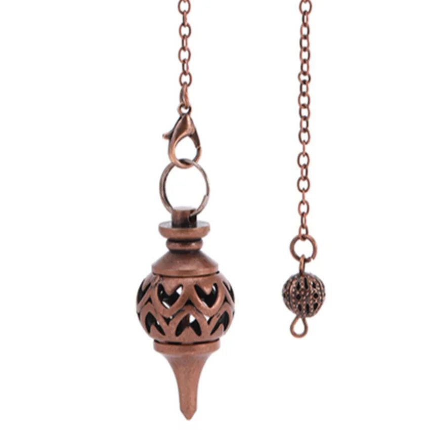 Cone 100% Copper Brass Metal Pendant Pendulum for Divination Dowsing Reiki Healing Egyptian Isis Pendulos Professional  A001