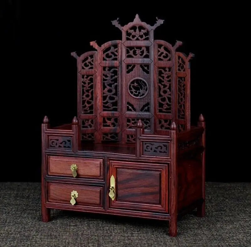 Fine Rosewood Hand Carved Miniature Display Table Buddha Altar Butsudan Shrine Praying