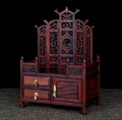Fine Rosewood Hand Carved Miniature Display Table Buddha Altar Butsudan Shrine Praying