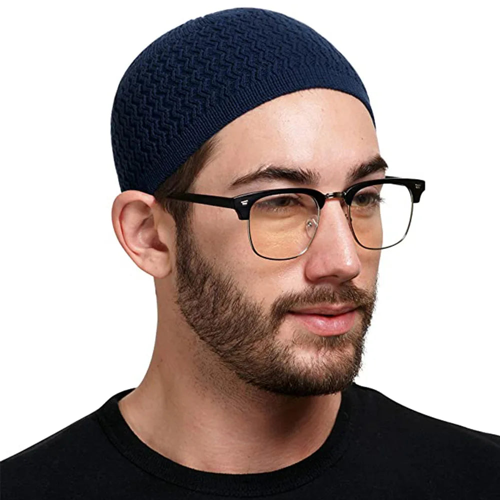 Unisex Knitted Beanies Cap for Islamic Ramadan Jewish Kippah Home Hat Winter Knitted Muslim Men Prayer Hats Men's Wrap Head Caps