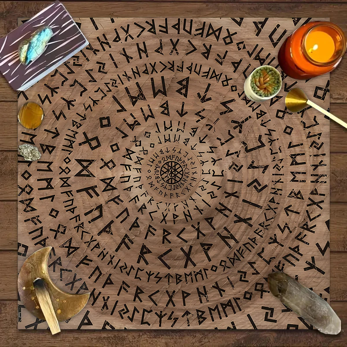 1pc Tarot card tablecloth, mysterious rune astrology altar cloth, witchcraft cabin decoration tablecloth, card game tablecloth